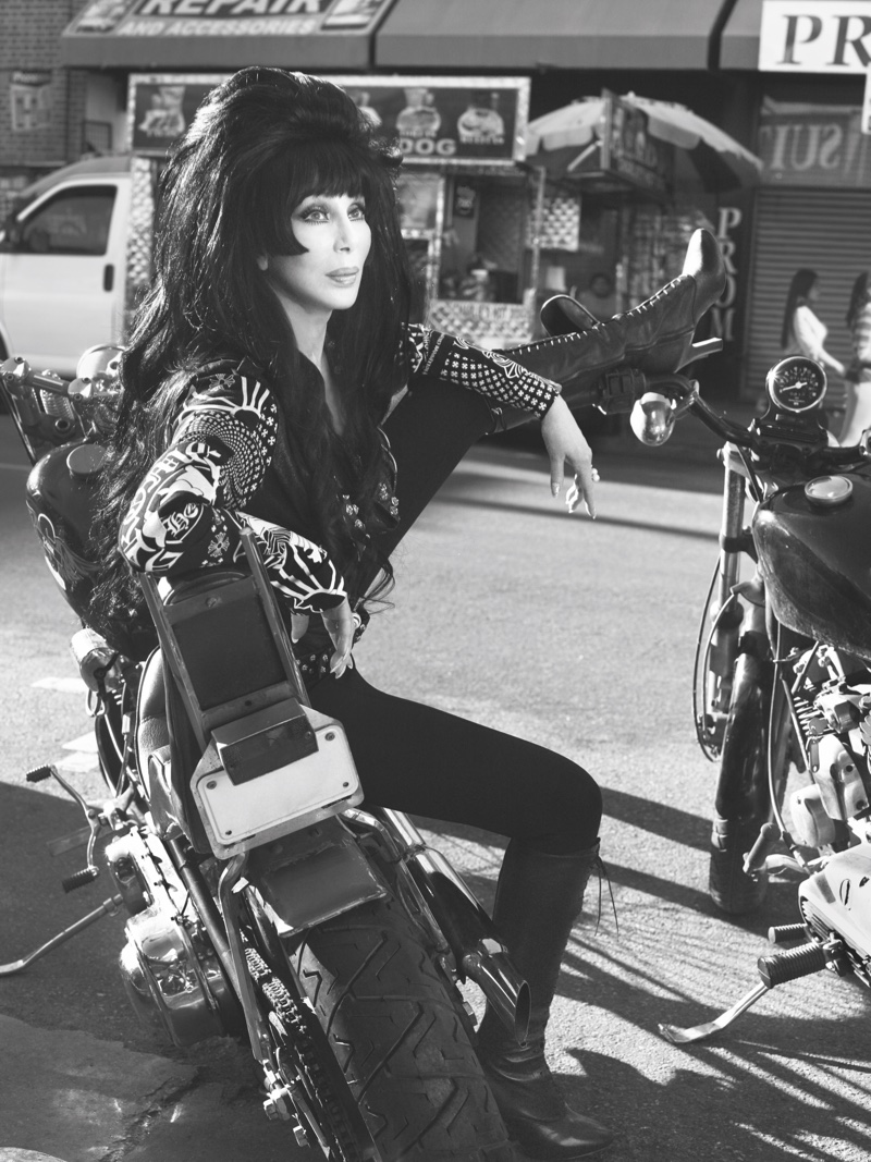 Singer Cher rocks leather in CR Fashion Book