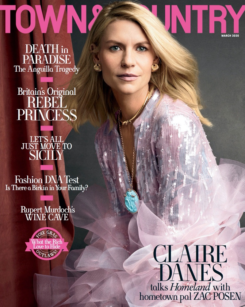 Claire Danes on Town & Country March 2020 Cover