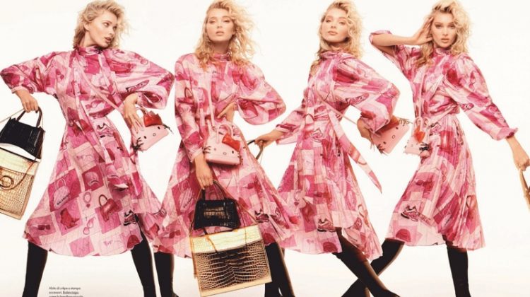 Elsa Hosk Tries On New Season Looks for ELLE Italy