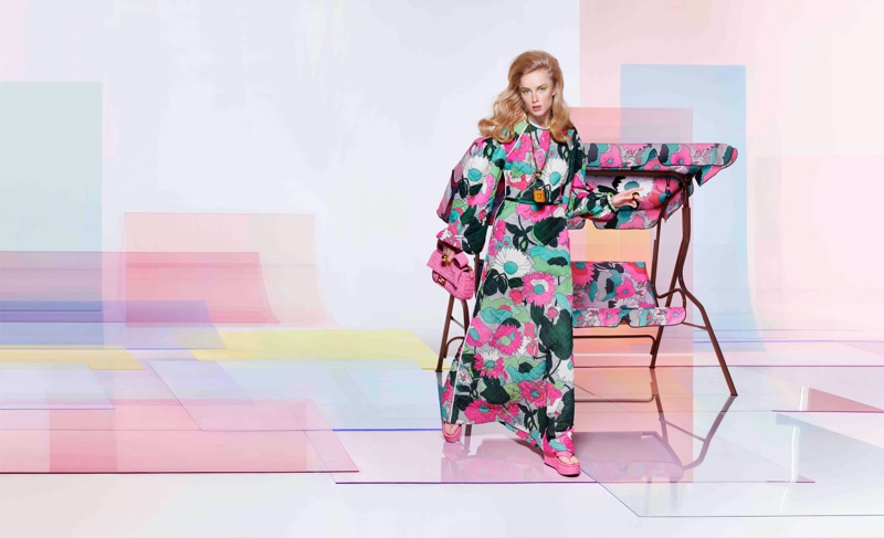 Model Rianne van Rompaey appears in Fendi spring-summer 2020 campaign