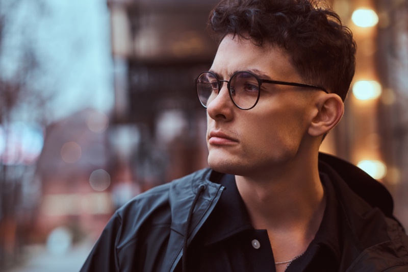 Glasses Wearing Man Short Hair