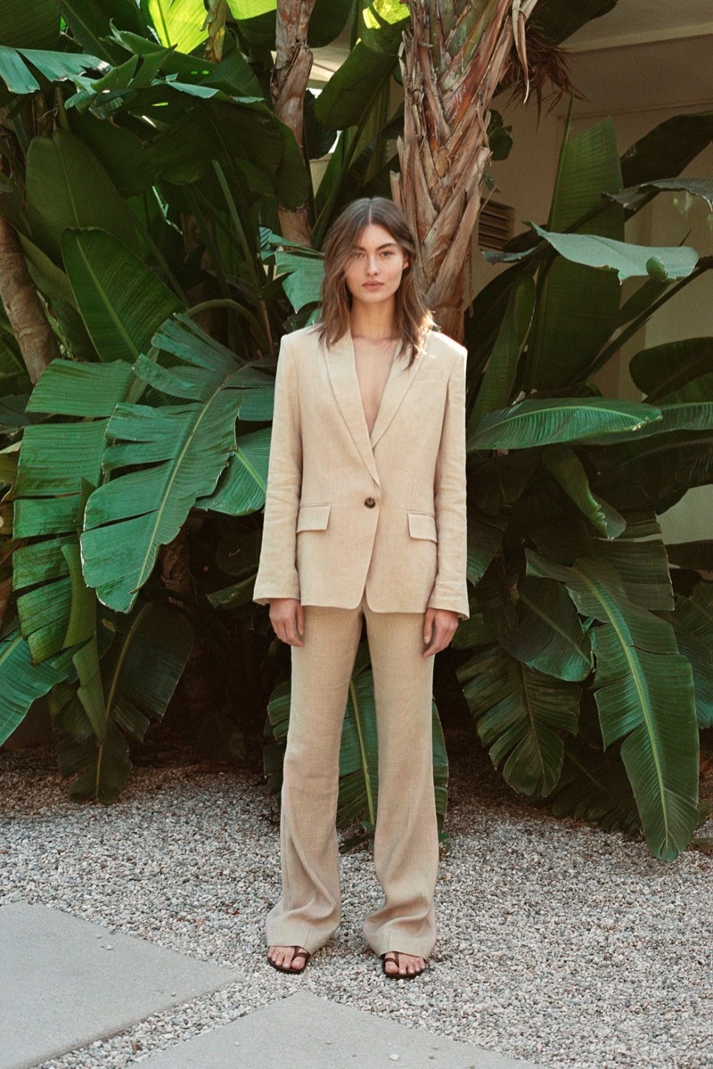 Suiting up, Grace Elizabeth appears in FRAME spring-summer 2020 campaign