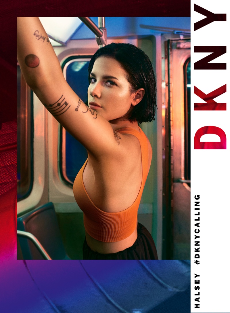 Singer Halsey poses for DKNY spring-summer 2020 campaign