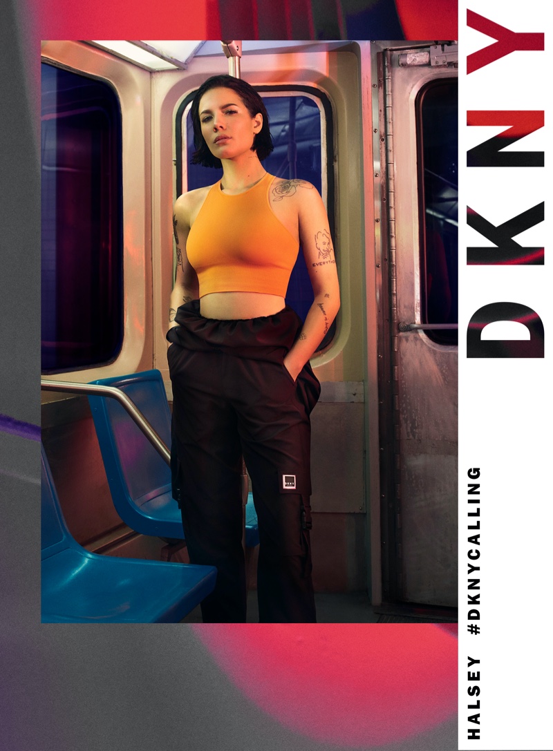 Looking sporty, Halsey poses for DKNY spring-summer 2020 campaign