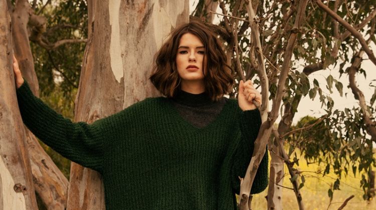 Julia Covert Poses in Chic Knitwear for ELLE Bulgaria
