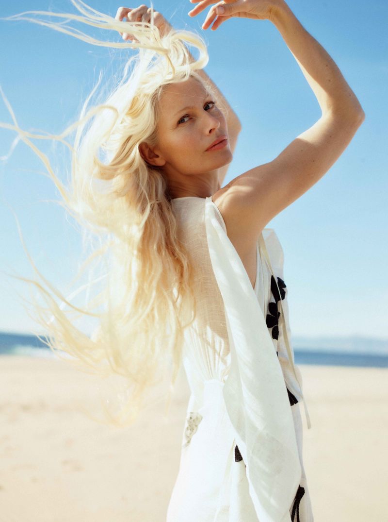 Kirsty Hume Embraces Beach Fashion for Sunday Times Style
