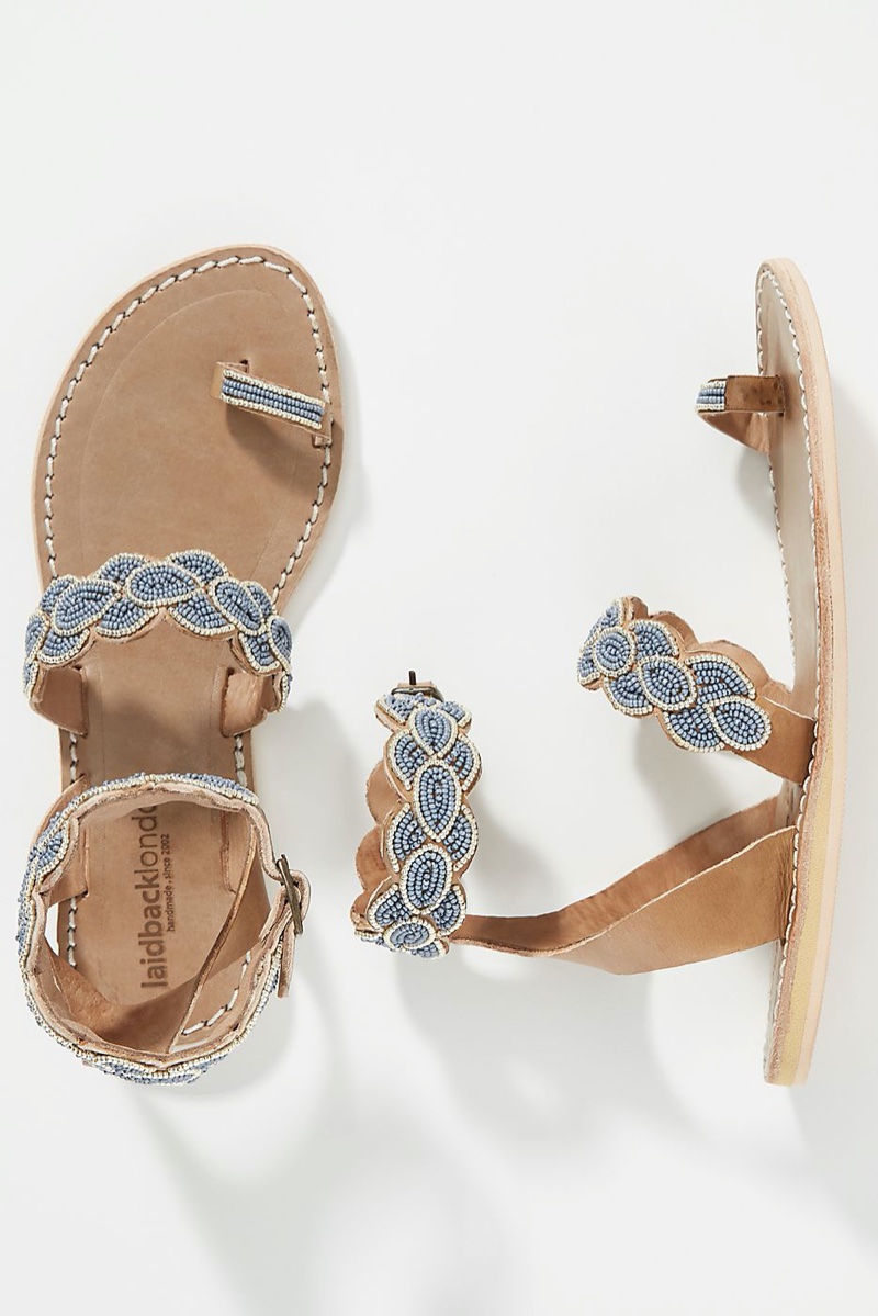 Laidback London Rumi Sandals in Blue $110