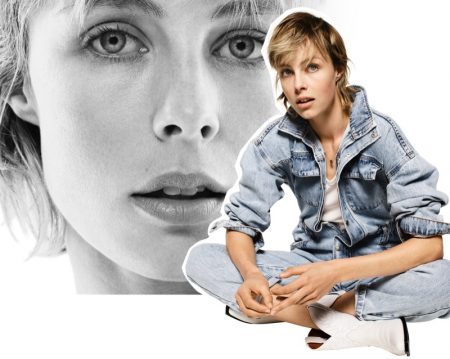 Edie Campbell Models Mango's New Sustainable Denim Line 90's inspired styles stand out from Mango Committed denim collection