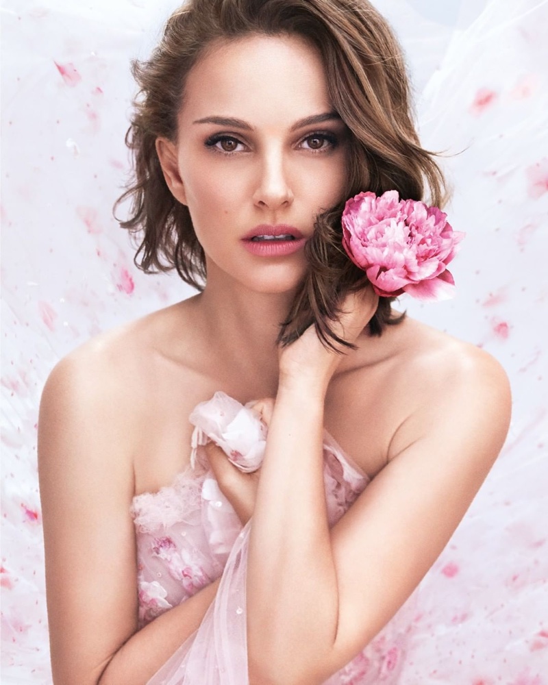 Miss Dior Roses N Roses fragrance campaign featuring actress Natalie Portman