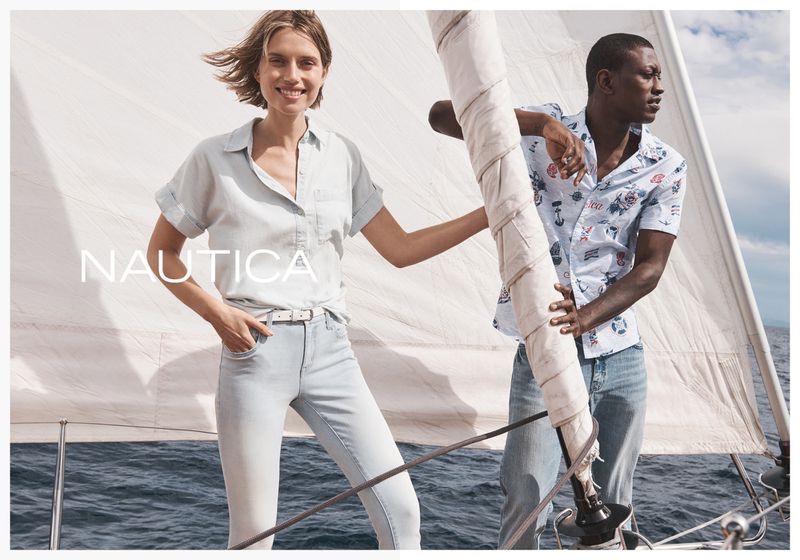 Cato Van Ee and Dominique Hollington pose for Nautica spring-summer 2020 campaign