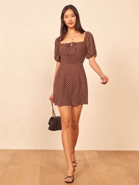 Past Present: Take a Look at Reformation's Retro Inspired Dresses Reformation Jo Dress in Cappuccino $248