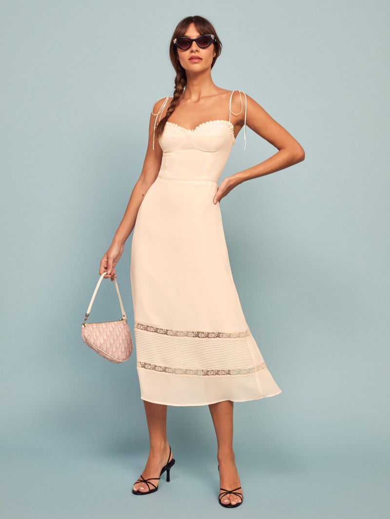 Reformation Ronan Dress in Ivory $278