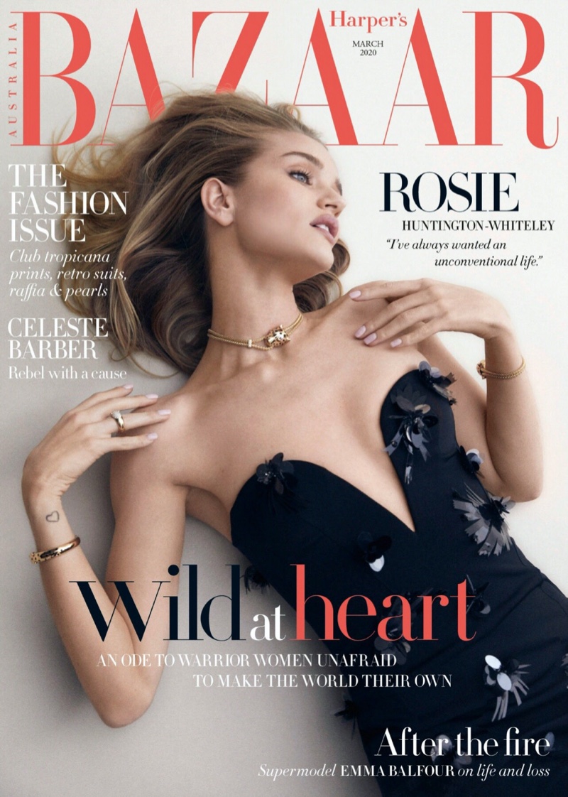 Rosie Huntington-Whiteley on Harper's Bazaar Australia March 2020 Cover