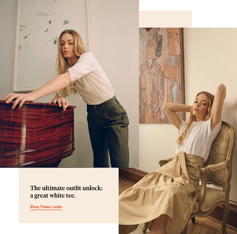 (Left) Veronica Beard Jean Waldorf Tee $128 (Right) Veronica Beard Jean Trail Dress $298