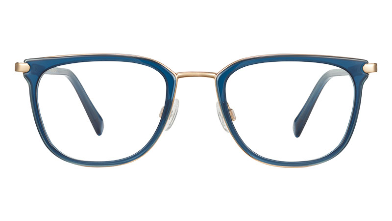 Warby Parker Lovell Glasses in Indigo Crystal with Polished Gold $195