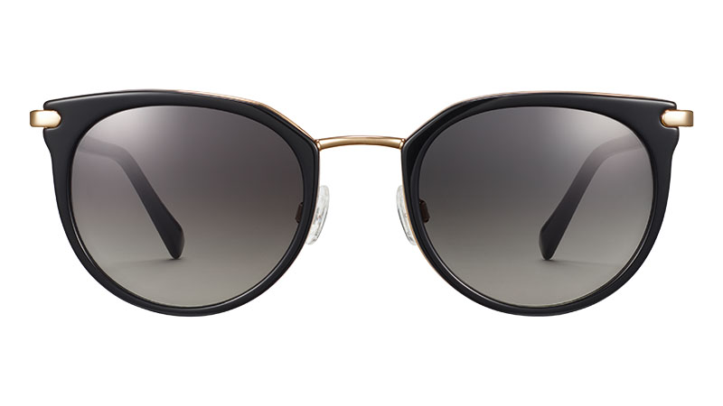 Warby Parker Whittier Sunglasses in Jet Black with Gold $195