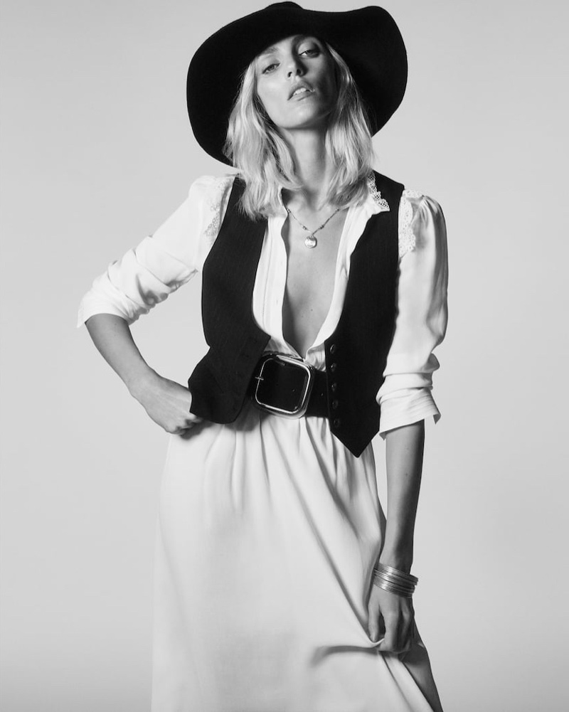 Anja Rubik stars in Zara Born in the 70s spring-summer 2020 editorial