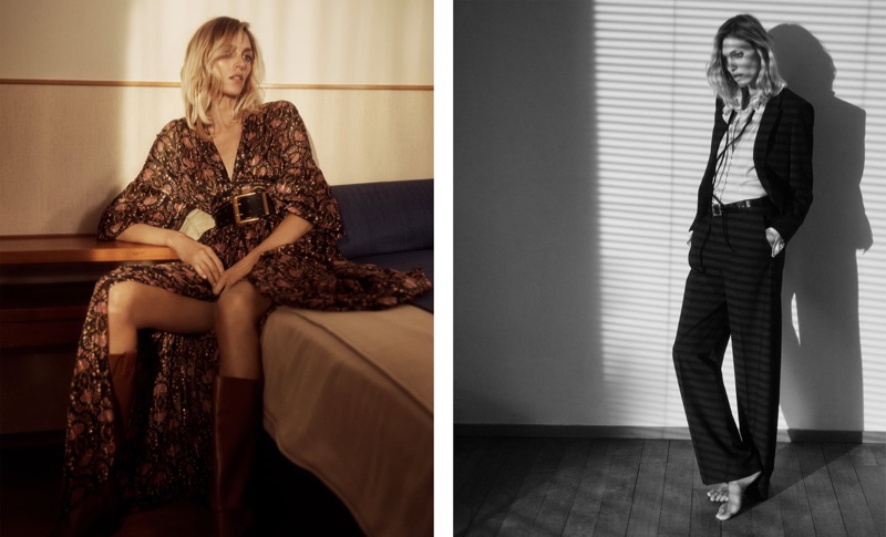 Model Anja Rubik poses in Zara's spring 2020 arrivals