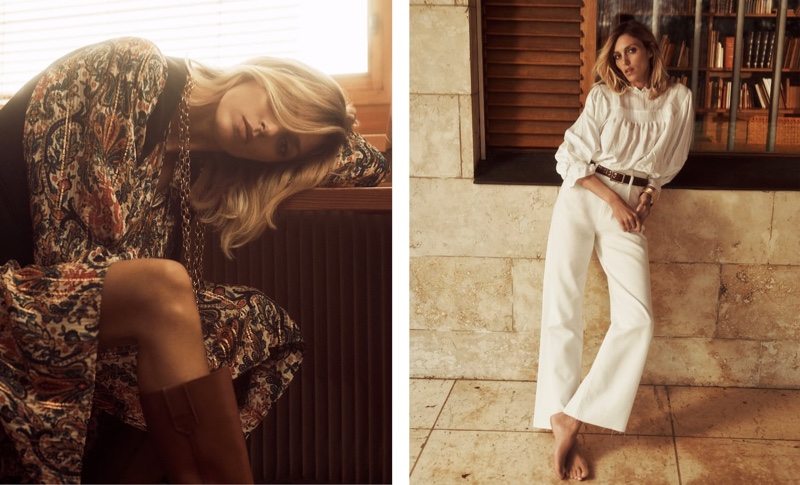 Anja Rubik appears in Zara Born in the 70s spring-summer 2020 editorial