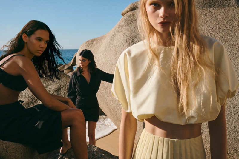 Jordan Daniels, Irene Guarenas and Evie Harris star in Zara Daylight spring-summer 2020 editorial