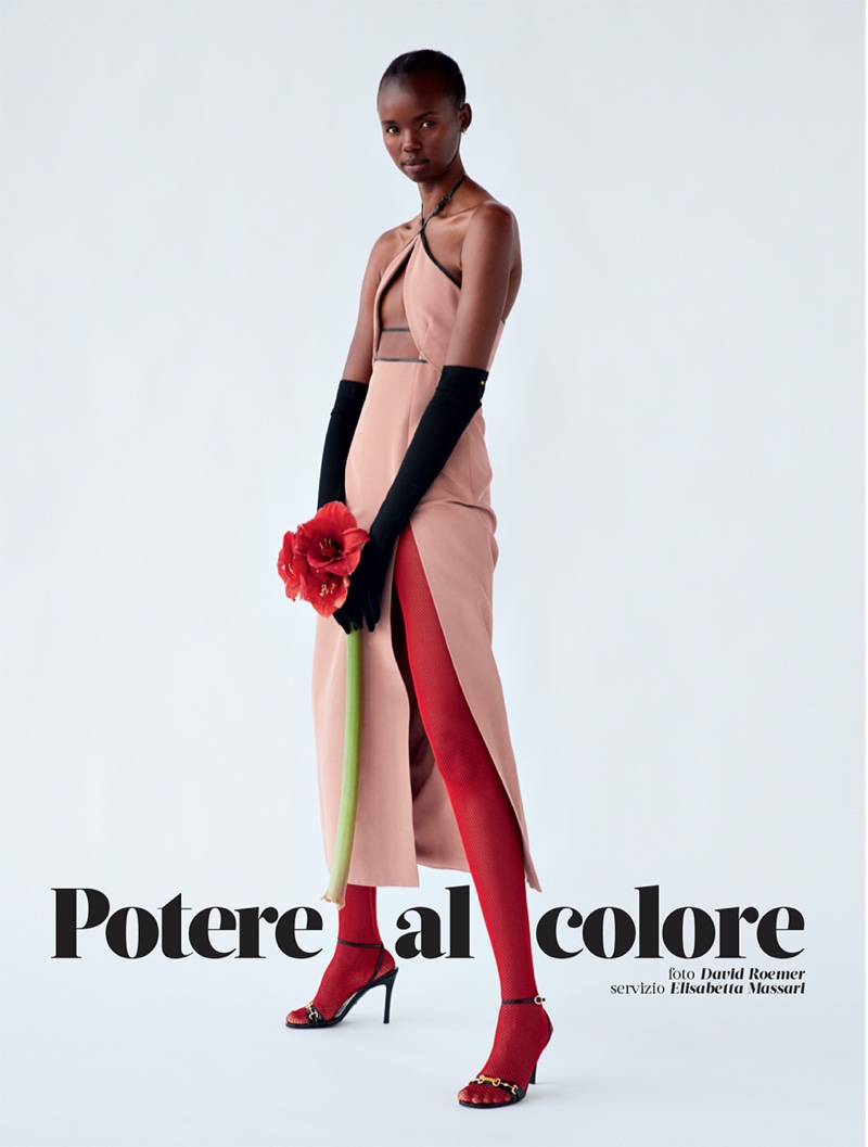 Akiima Poses in Vibrant Fashions for Marie Claire Italy