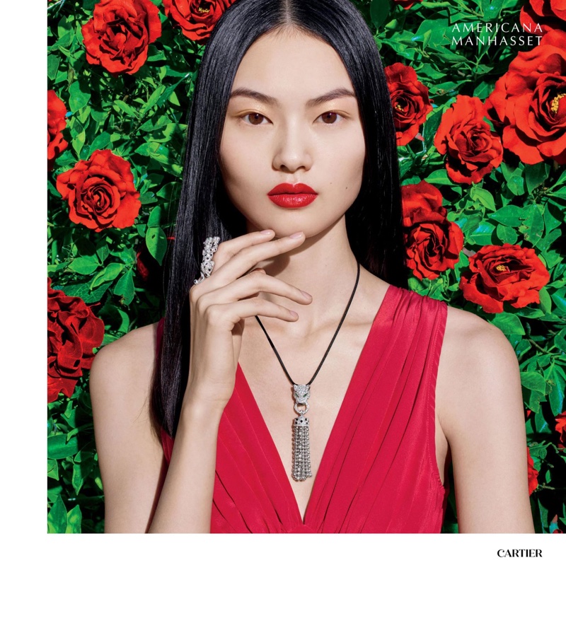 He Cong dazzles in Cartier jewelry for Americana Manhasset spring-summer 2020 campaign