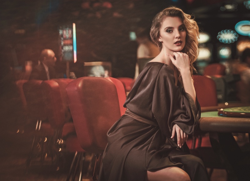 Attractive Woman Casino Dress Table