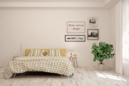 New Ways to Re-Decorate Your Bedroom this Spring Bedroom Interior Design Plant Yellow Color Palette