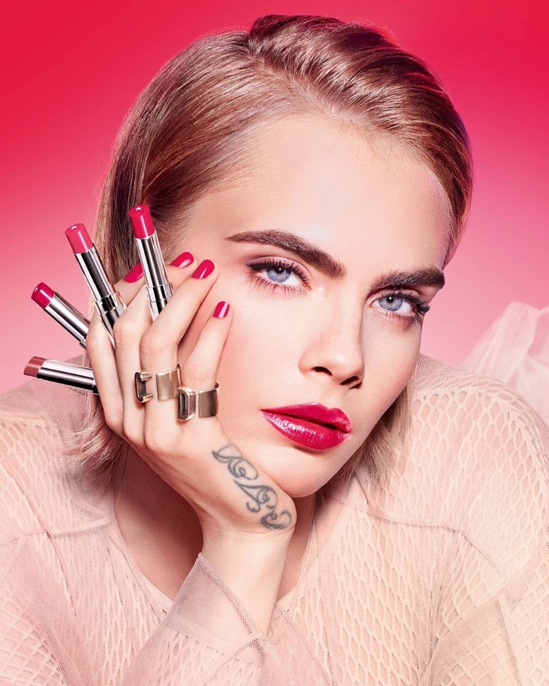 Cara Delevingne stars in Dior Addict Stellar Halo Shine Lipstick campaign