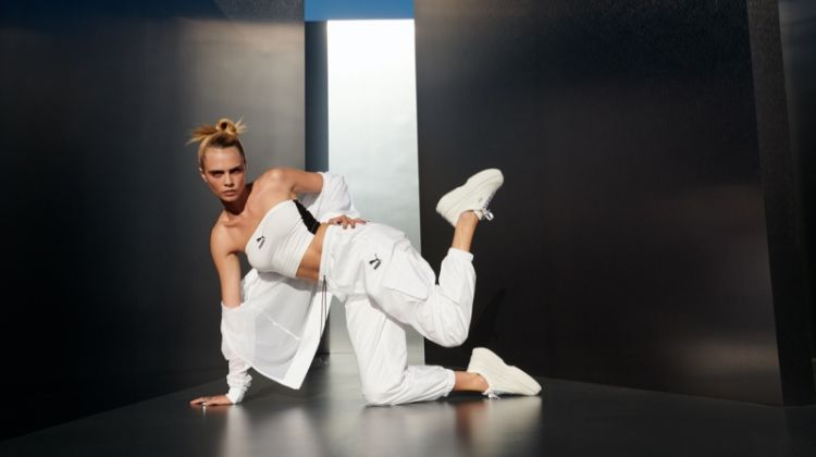 Cara Delevingne Pulls Shapes in PUMA ‘Deva White’ Campaign