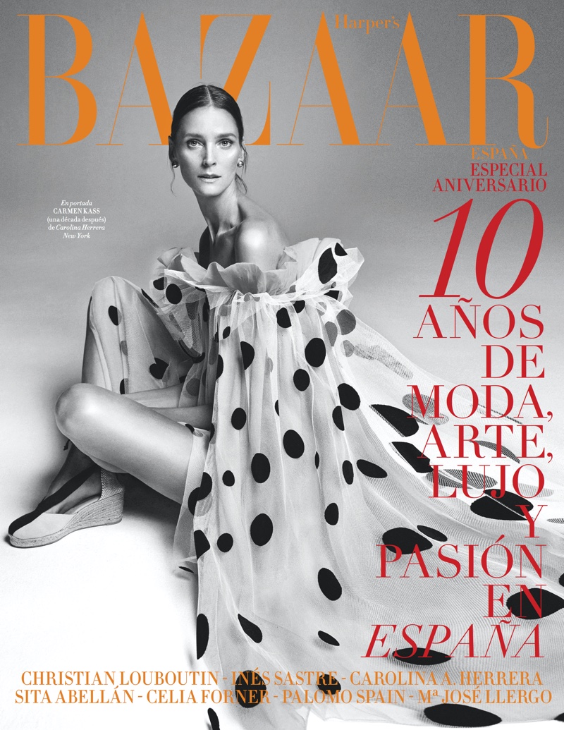 Carmen Kass Harper's Bazaar Spain Xavi Gordo Cover Fashion Editorial