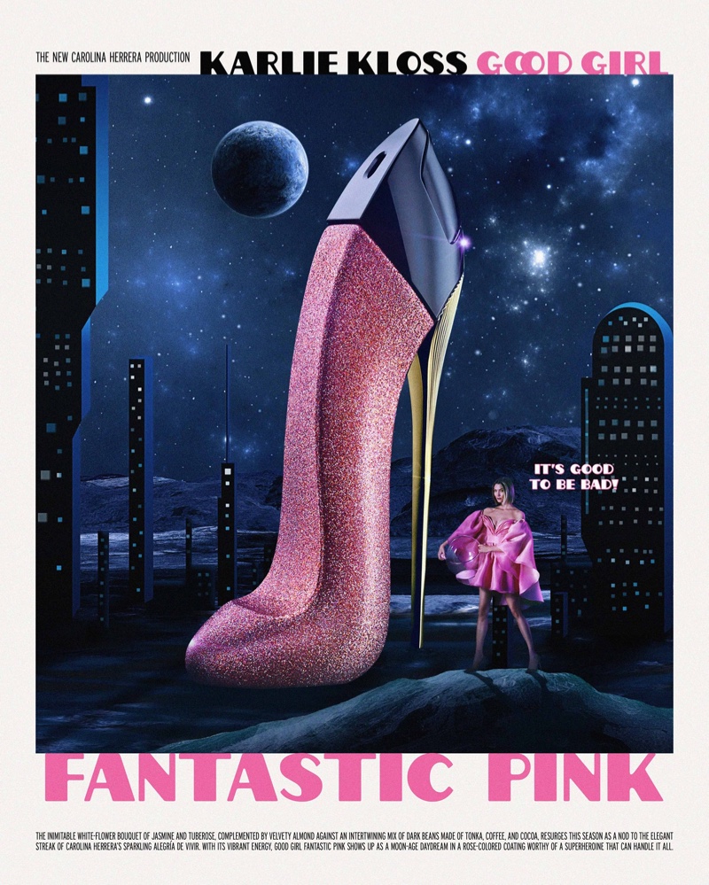 Carolina Herrera unveils Good Girl Fantastic Pink perfume campaign.