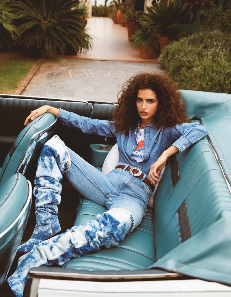 Chiara Scelsi Poses in Elevated Denim for Vogue Japan