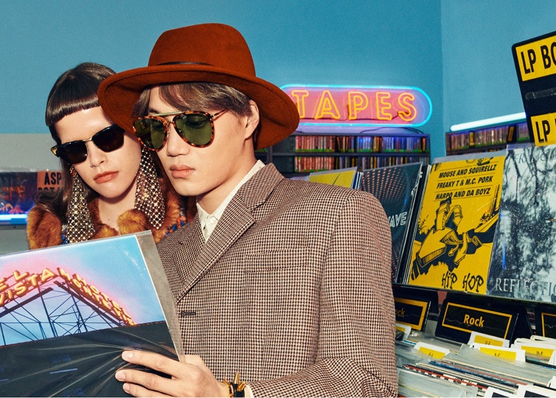 Gucci sets spring-summer 2020 eyewear campaign in a record store