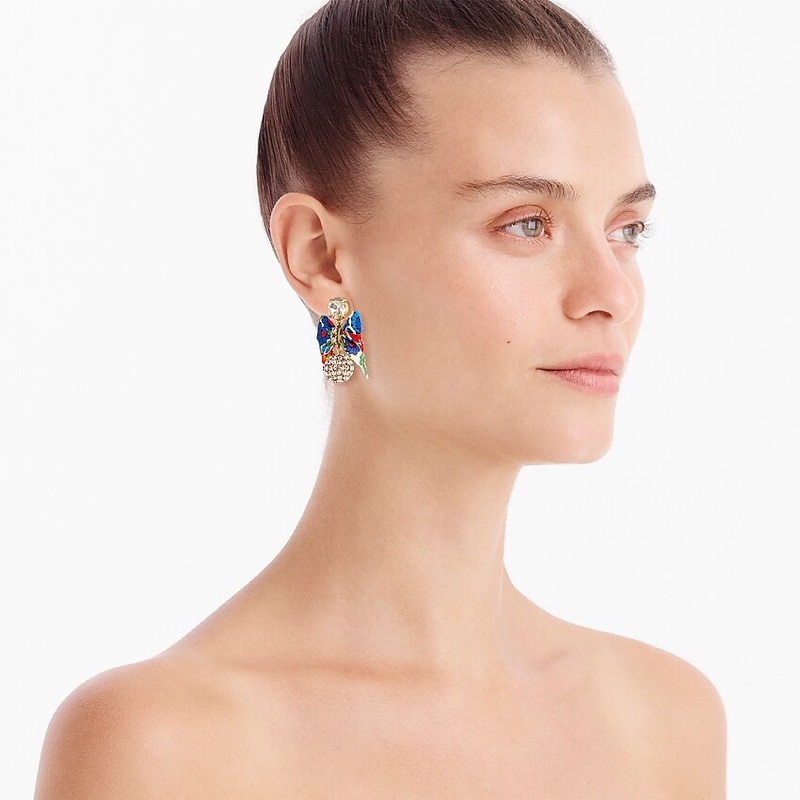 J. Crew Festive Pavé Drop Bow Earrings in Multi Color $34.50