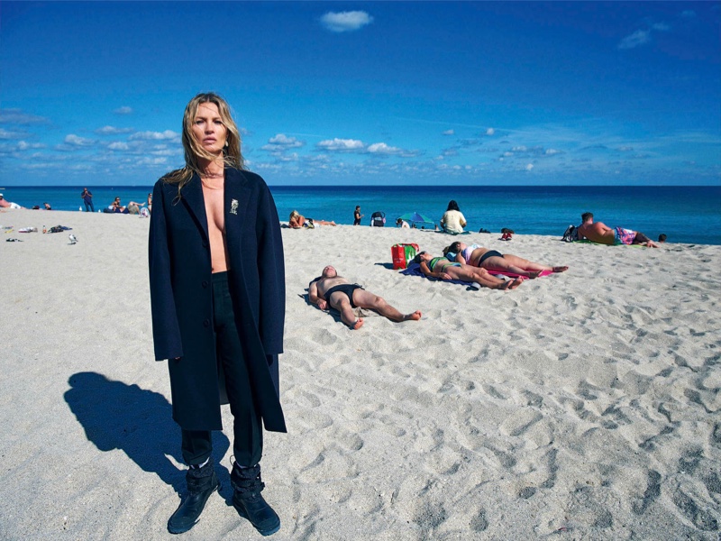 Kate Moss Takes to the Beach in Dior Designs for i-D