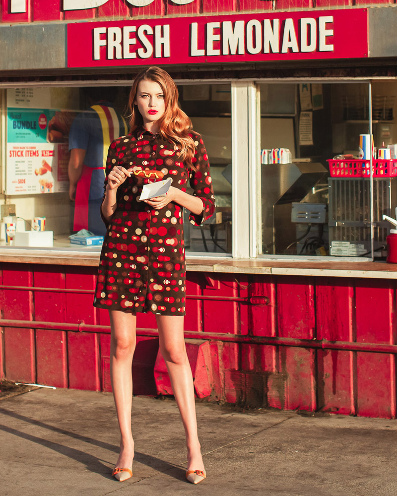 Shirt Dress Geisha Fashion and Shoes Miu Miu. Photo: Joe Diez