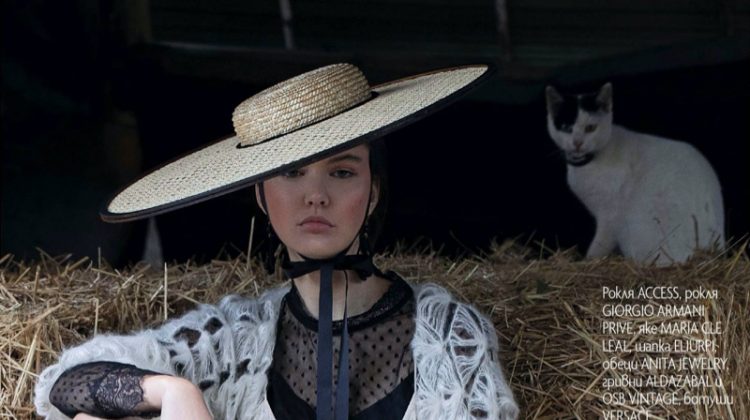 Laia Veiga Wears Farm Girl Looks for ELLE Bulgaria