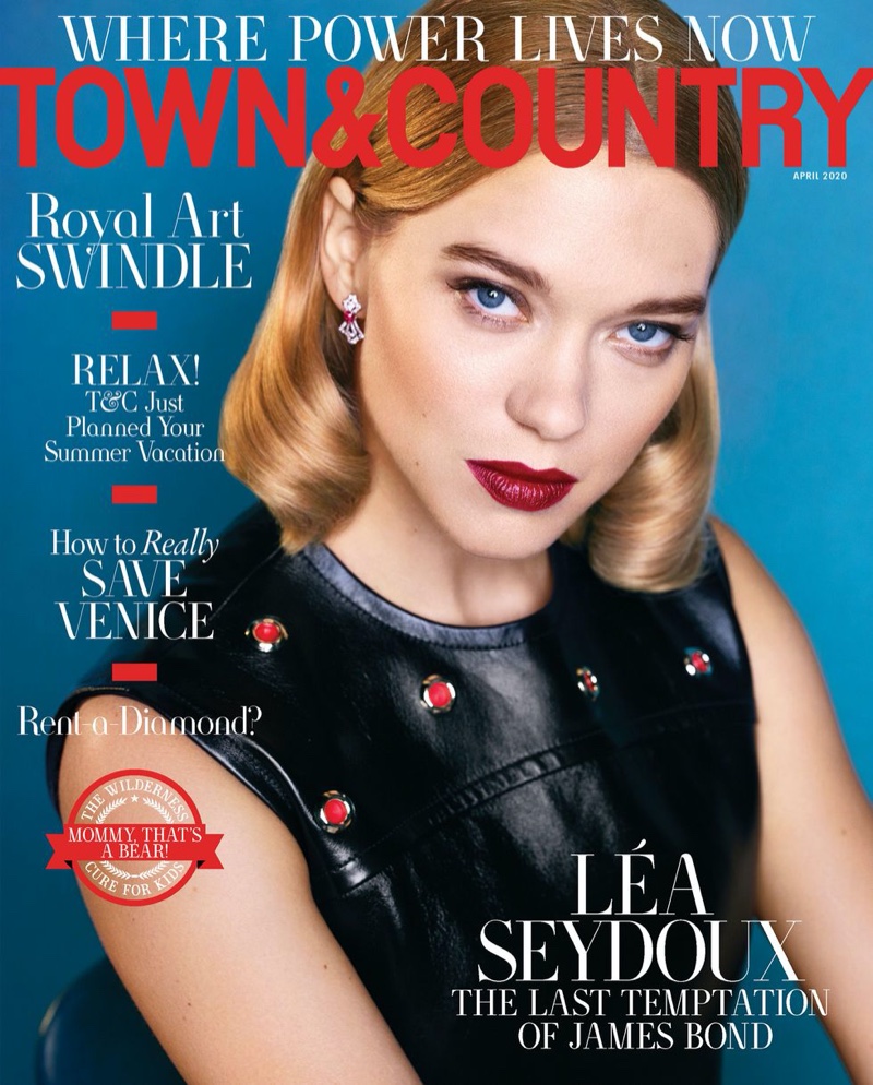 Lea Seydoux on Town & Country Magazine April 2020 Cover