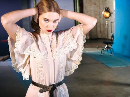 Lea Seydoux Enchants in Louis Vuitton for Town & Country Actress Lea Seydoux poses in Louis Vuitton dress and belt