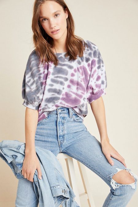 Tie Dye Time: 7 Groovy Pieces From Anthropologie Maeve Sami Puff-Sleeved Sweatshirt $49.95