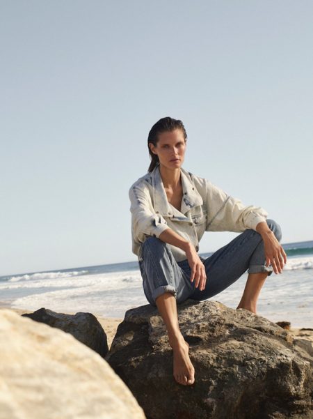 The New Blues: Malgosia Bela Poses in Closed's Denim Looks Closed Shirt and Jeans