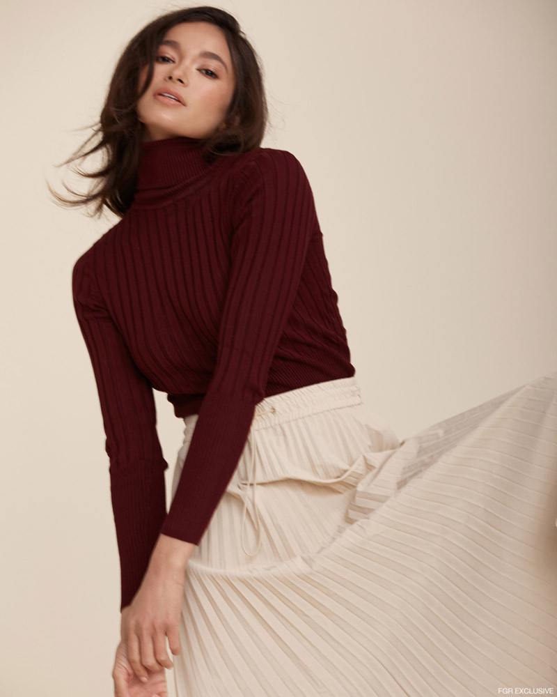 Turtleneck & Skirt Zara. Photo: Christopher Shintani