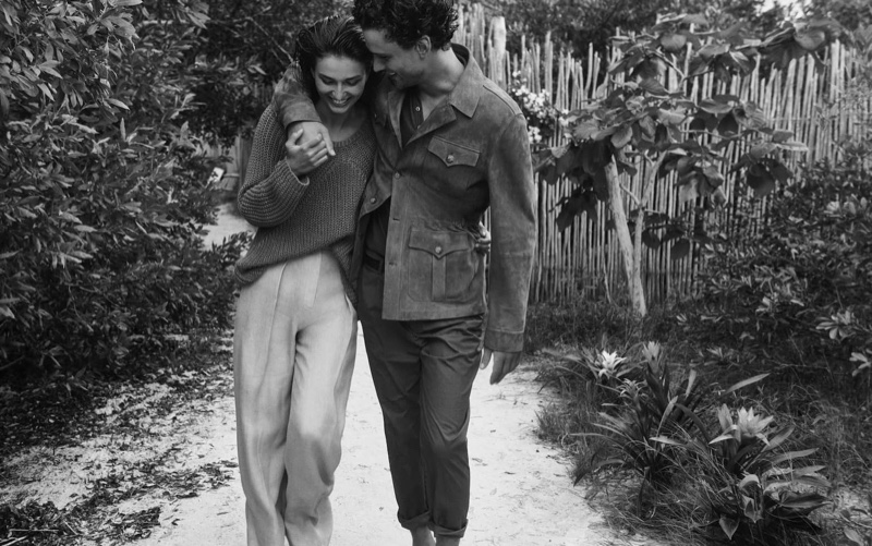 Andreea Diaconu and Simon Nessman front Massimo Dutti spring-summer 2020 campaign