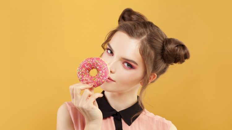 Enjoy the Things You Crave and Still Lose Weight Model Beauty Pink Donut Bun Hairstyle