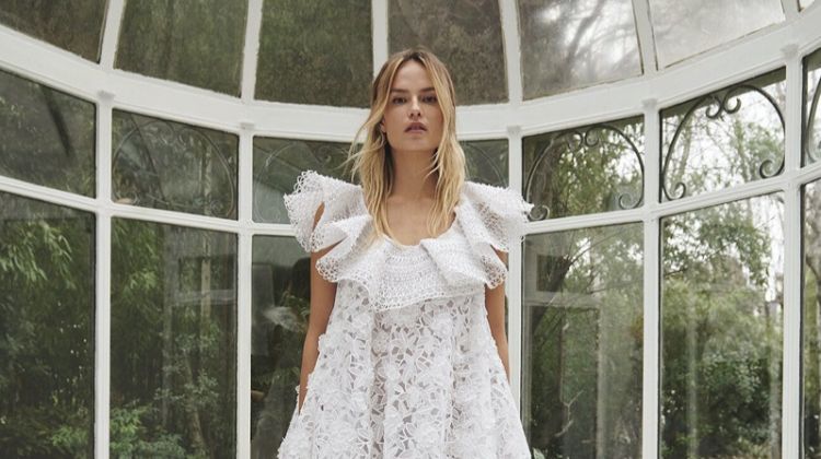 Natasha Poly Poses in Ethereal White Dresses for Vogue Russia