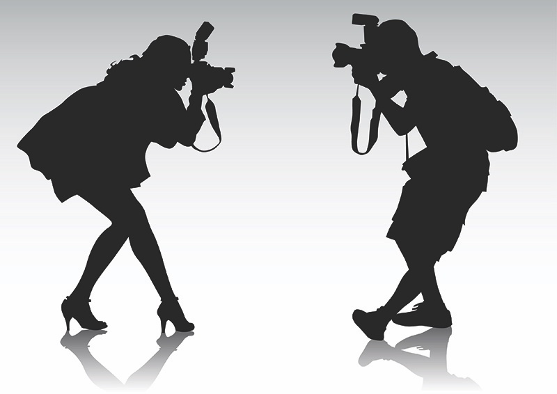 Photographers Silhouettes Black & White