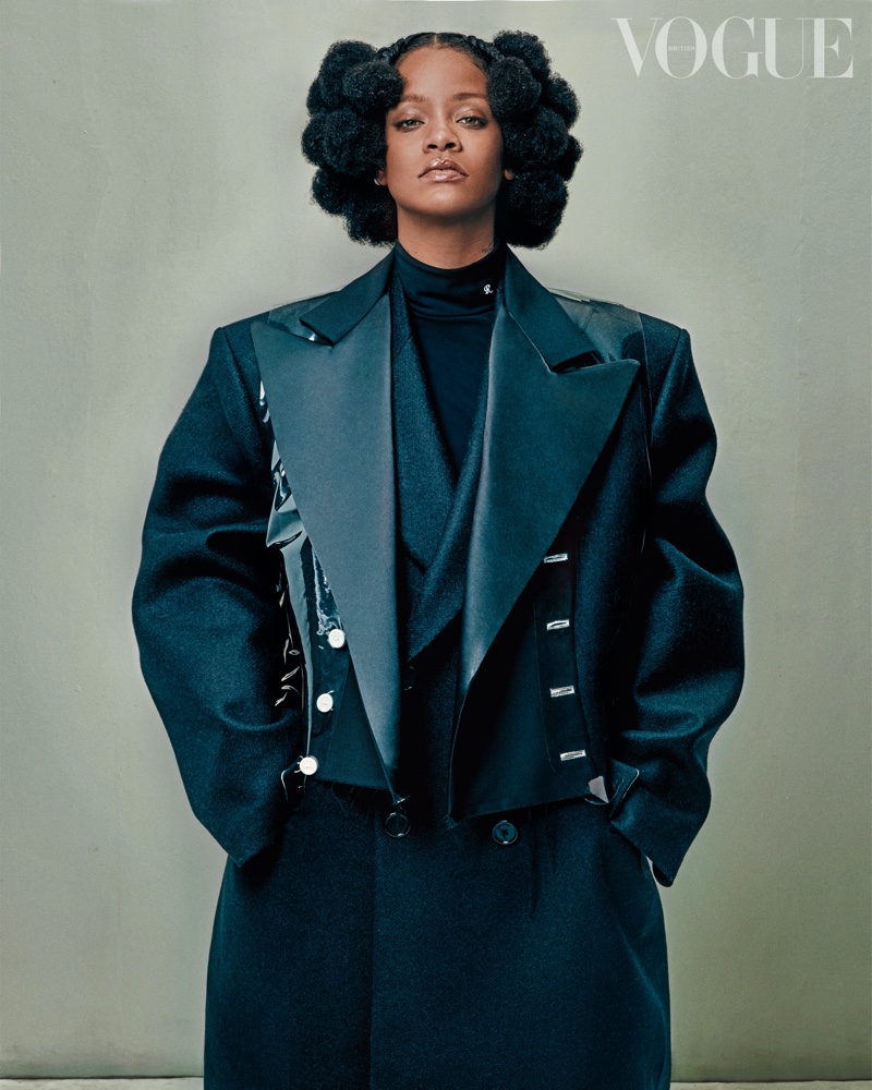 Rihanna suits up in a Raf Simons look