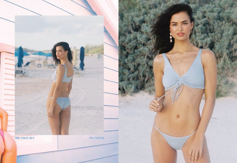 Frankies Bikinis features The Cruz set in Cloud for spring-summer 2020 lookbook