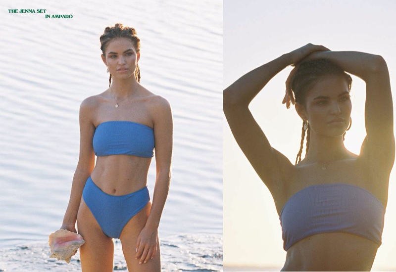 Robin Holzken poses in the Bahamas for Frankies Bikinis spring-summer 2020 lookbook